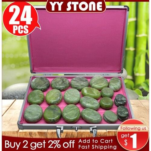 Tontin Jade glaze hot stone massage Set massager back massageador Health Care stones for massage spine basalt lava stone spa