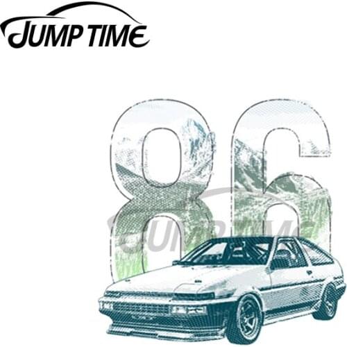 Jump Time 13 x 12cm For AE86 JDM Drifting Vintage Car Legend Car Accessories Stickers Sunscreen Decal Personality Car Protector