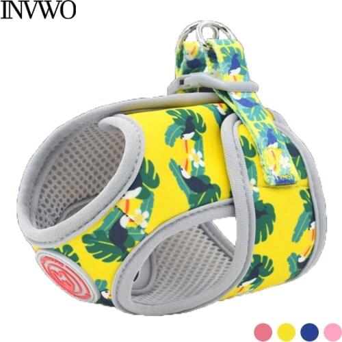 INVWO Pet Protection Chest Strap Anti-Break Printed Dog Harness Breathable and Comfortable Easy to Walk Dog Collar Accessories