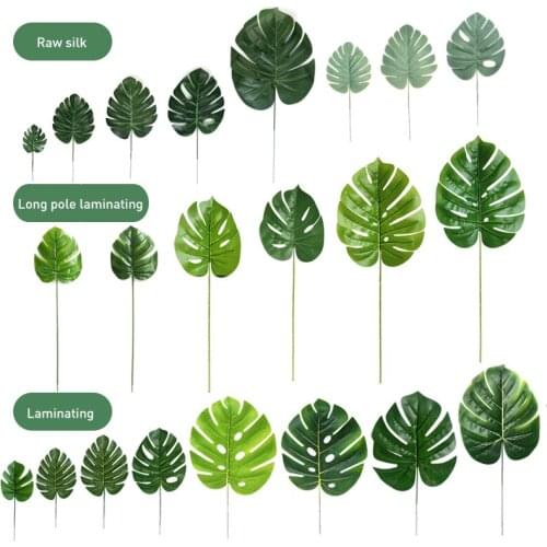 Green Plastic Artificial Leaf Tropical Palm Leaves Simulation Leaf For Wedding Theme Party Decorations DIY Home Garden Decoratio