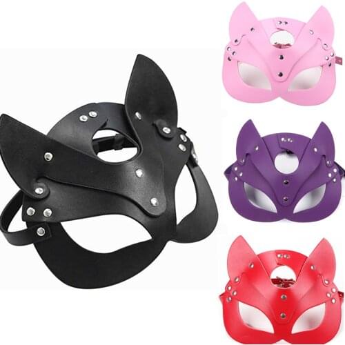 Sex Adult Products SM Sex Toy BDSM Female Leather Eye Mask & Collar Cosplay Adult Mask Game Masquerade Party Face Masks