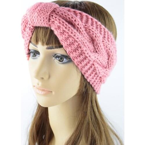 Lady Crochet Bow Wide Stretch Hairband Headwrap Hair Accessories Headbands Winter Warmer Ear Knitted Headband Turban For Women