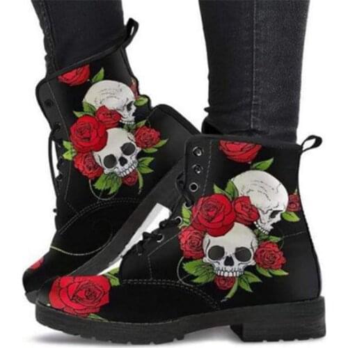 Womens Boots Winter Ankle Boots Women Fashion Cool Women Autumn Boots Lace Up Boots Ladies British Style Female Casual Sneakers