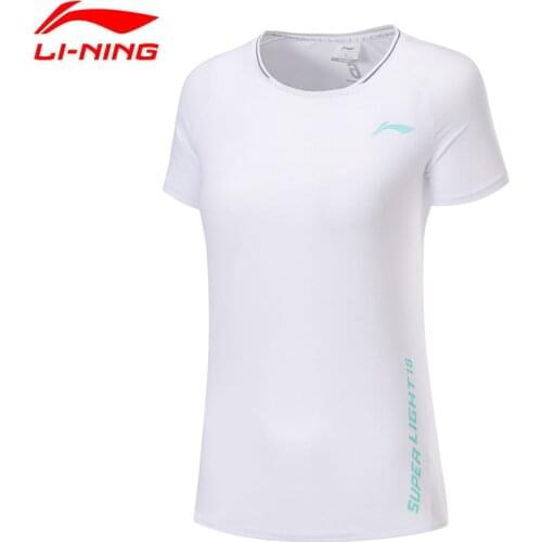 Li-Ning Women Running Short Sleeve Top AT DRY Freeze 100%Polyester Breathable LiNing Sports Cool T-Shirts Tees ATSP114 CAMJ19