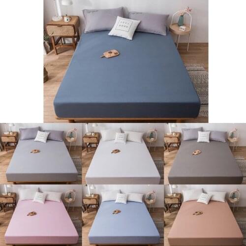 1PC Home Textiles Solid Fitted Sheet Mattress Cover Four Corners With Elastic Band Bed Sheet Bed Linings (no pillowcases)