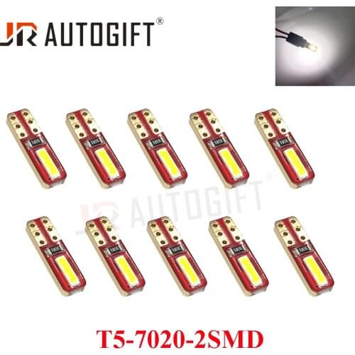 100PCS Car-Styling White T5 7020 2SMD LED Auto Led Interior Light LED Dashboard Light Width Indicator Light Car Led Bulbs 12V