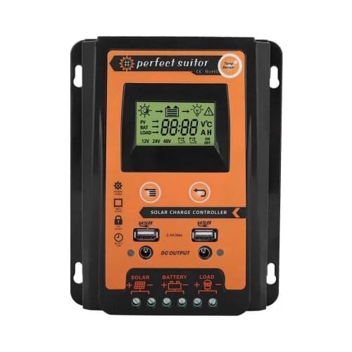 12V/24V 30A 50A 70A MPPT PWM Solar Charger controller IP 32 Waterproof Panel Battery Regulator Dual USB LCD Display