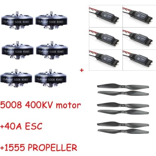 6pcs Brushless Motor 5008 400kv with 40A ESC 1555 propeller for RC Aircraft Plane Multi-copter