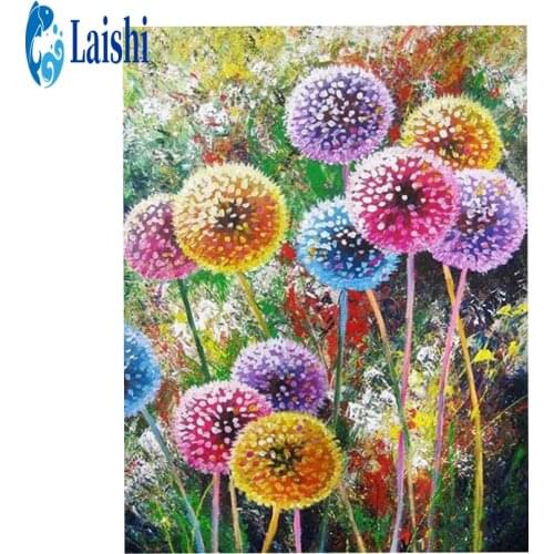 New 5D Crystal Diamond Painting Color dandelion DIY Round Cross stitch Diamond Embroidery Home Decoration Christmas Gift picture