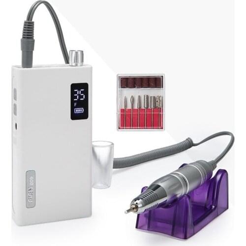 Professional Manicure Machine Rechargeable Nail Drill Nail Milling Polishing Machine 35000rpm Speed and LCD Monitor