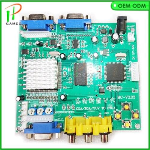 Arcade Game CGA converter/CGA/EGA/YUV PCB/Red VGA output-game accessory for arcade machine/LCD