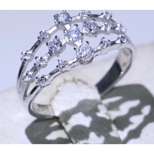 Many Stock choucong Brand New Luxury Jewelry Real 100% 925 Sterling Silver Bone Party AAA Zirconia Wedding Band Ring for Women