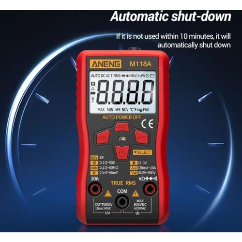 2021 New M118A Digital Multimeter Auto Range True RMS NCV Tester AC DC with Flashlight