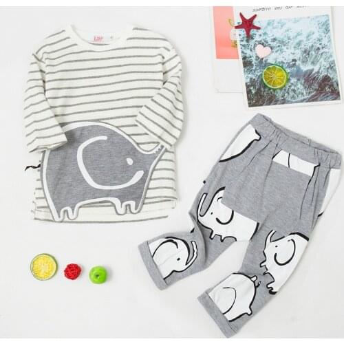 Baby Kids Pajamas Boys Cotton Clothing Stripe Top+ Pants 2Pcs Set Cartoon Sleepwear Kids Pajamas For Girls Toddler Baby Outfits