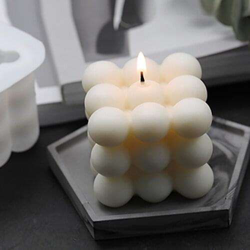 DIY 3D Resin Mould Mousse Cake Ice Candle Silicone Molds Wax Core Rubiks Cube Aromatherapy For Desktop Living Room Home Decor