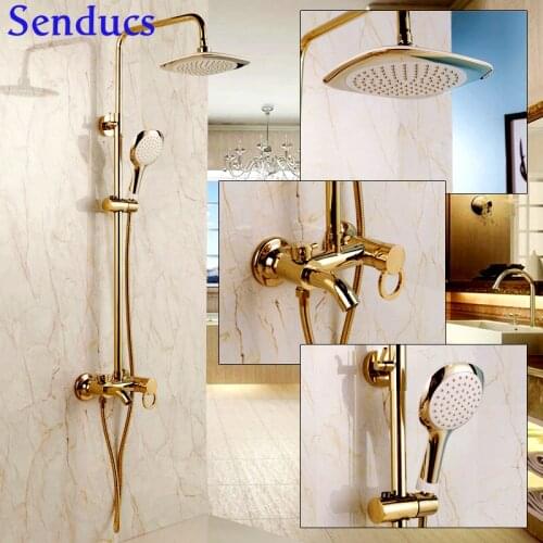 Electroplated Silver Gold Black White Hot Cold Bathroom Shower System Wall Mounted Solid Brass Chrome Silver Portable Shower