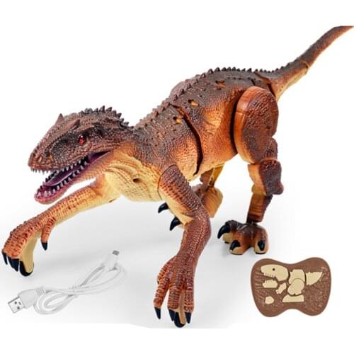 Electric Dinosaur RC Toys Raptor Velociraptor Walking Light Remote Control Animal Model Kids Games Boys Children Gifts