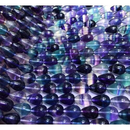 Fluorite purple drop 10*14 mm for DIY jewelry making loose beads FPPJ wholesale beads nature gemstone