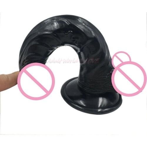 CPWD Giant Black Dildo,Brand New TPR Realistic 23.5cm long 3.5cm Thick Big Female Masturbation Dildo,Adult Sex Toy for Women