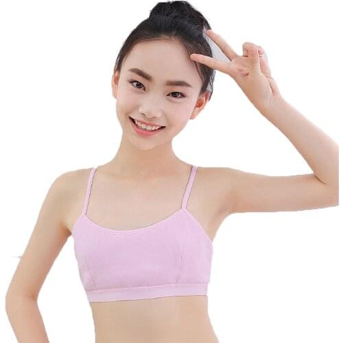 3 Pieces/Lot Cotton camisole for teenager girl young 9-15 years old bra female Puberty Wrapped chest soft tube top