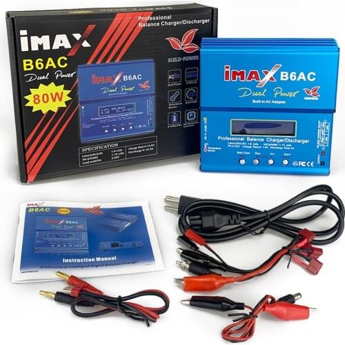 IMAX B6AC B6 B3 Charger 80W 6A Nimh Nicd LiPo Digital Balance Charger Power 12v 6A Adapter Charging Cables