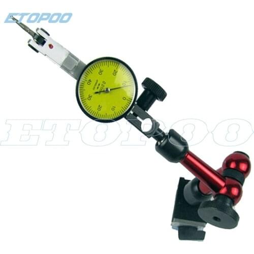 0-0.8mm/0.01mm Dial test Indicator With Mini Universal Flexible Magnetic Base Holder Stand Dial Test Indicator Gauge