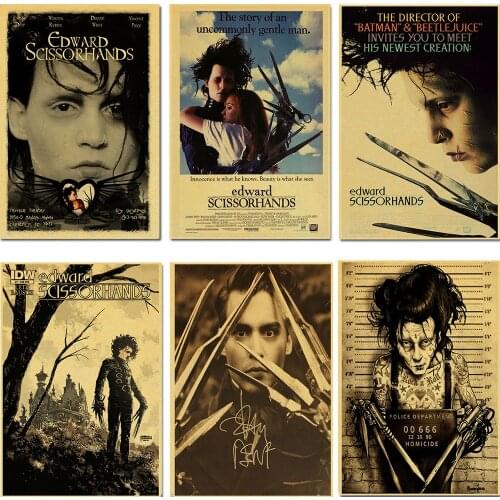Classic movie Edward Scissorhands Retro Poster Vintage poster Wall Decor For Home Bar Cafe apartment decoration