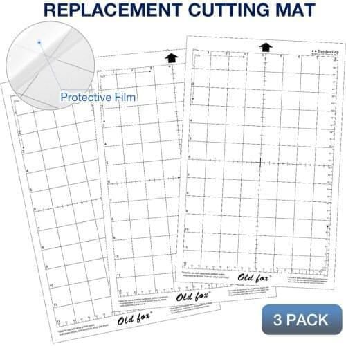 3Pcs Replacement Cutting Mat Transparent Adhesive Mat with Measuring Grid 8 by 12-Inch for Silhouette Cameo Plotter Machinec