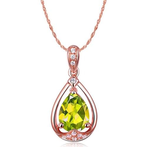 Trendy Silver Plated Choker Necklace Women Jewelry Lady Rose Gold Crystal Water Drop Pendant Necklace Female Birthday Gift