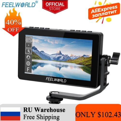 FEELWORLD 5.5 Inch on DSLR Camera Field Monitor IPS Touch Screen FHD1920x1080 4K HDMI Video Focus Assist for Gimbal Rig F5 Pro