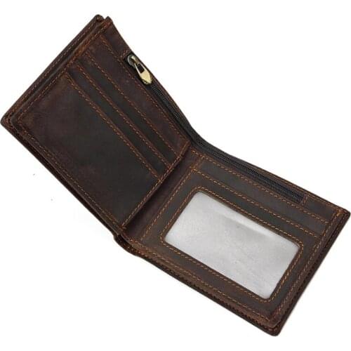 Top Quality Genuine Leather Bifold Classcial Luxury Travel Front Pocket Slim Wallet for Men With ID Window and RFID Blocking