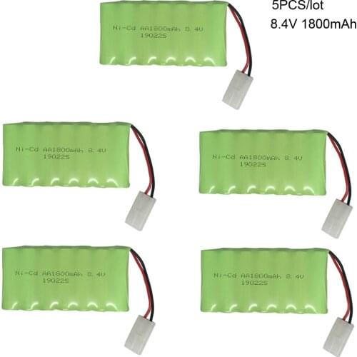 5PCS/lot 8.4V 1800mah NI-MH Battery for electric toys Remote car boat robot high capacity NiMH battery 8.4 V