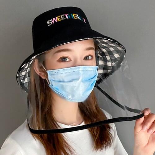 New alphabet fisherman hat Guard against droplets, saliva and eyes Transparent protective caps for men and women DD02