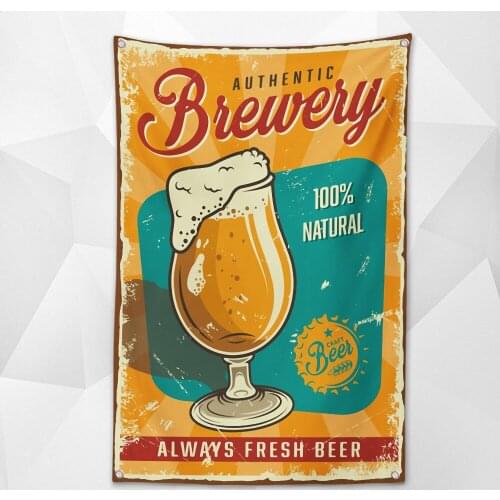 AUTHENTIC BREWERY Vintage Beer Day Flag Wall Chart Deluxe Indoor Outdoor Banner Retro Oktoberfest Decor Tapestry Canvas Painting