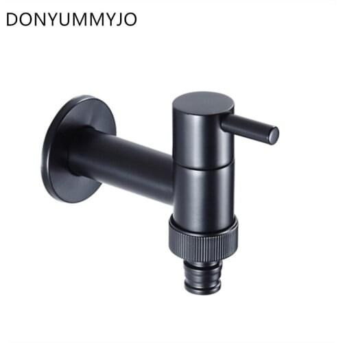 Brass Black Spray Paint Finished 3/4' Washing Machine Faucet Mop Pool Balcony Fast Open Mouth Anti-freeze Explosion-proof Tap