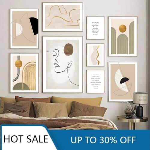 Modern Abstract Geometry Line Woman Curve Nordic Posters Wall Art Prints Canvas Painting Pictures For LHome Decoration