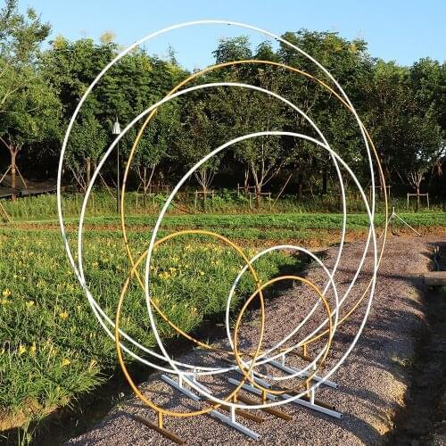 Wedding Arch Circle Stage Background Decor Frame Arch Stand Birthday Party Decoration Stage Frame Balloon Bow Kit Circle Arch
