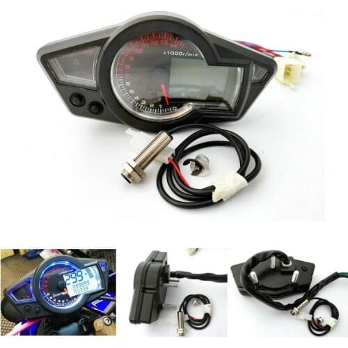 Refitting Universal Motorcycle LCD Digital 14000rpm Speedometer Backlight Motor Vehicle for 2-4 Cylinders Meter Odometer adjust