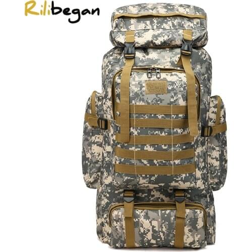 Large Capacity Waterproof Outdoor Camouflage Tactical Backpack Men 70L Military Backpack Travel Backpack for Men Hiking Bag