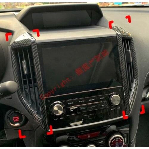 Carbon Fiber Style Interior Center Air-Condition Vent Outlet Cover Trim For Subaru Forester SK 2018 2019
