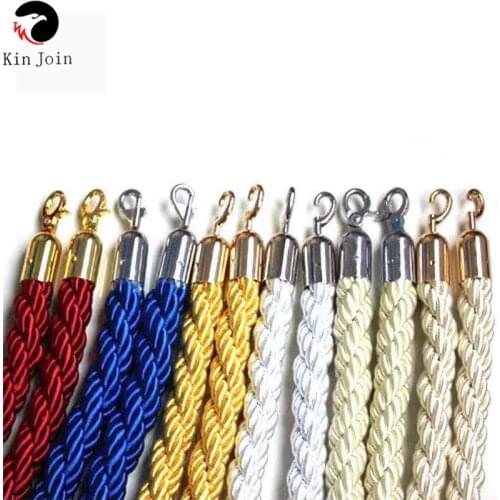 High Quality 1.5m Long Twisted Lining Barrier Rope,KINJOIN Flannel Sling For Welcoming Queuing Columns, Pole Fences, Stands