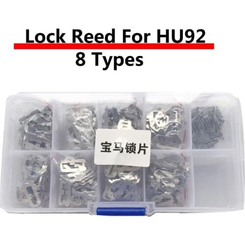 200PCS/LOT 8 Types HU92 Car Lock Reed Plate For BMW Auto Locking Plate Brass Material Repair Accessaries Kit With Spring