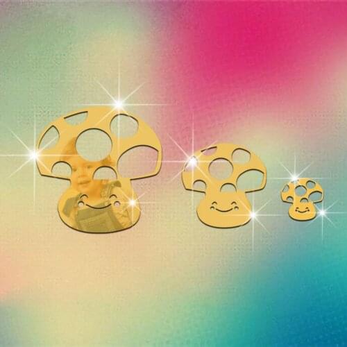 3D Mirrors Wall Sticker Cartoon Mushroom Acrylic Wall Decor Home Decorations Wall Decal Stickers for Baby Kids Room Decoration