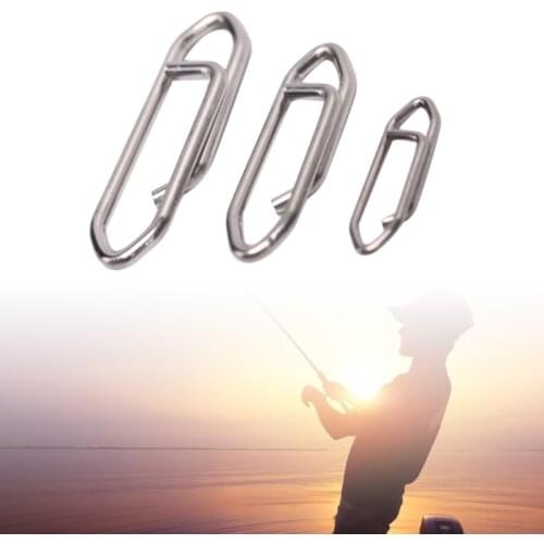 50 Pcs/Pack Powerful Stainless Steel Fishing Fast Link Clips Lock Snaps Quick Lure Change Connector for Freshwater