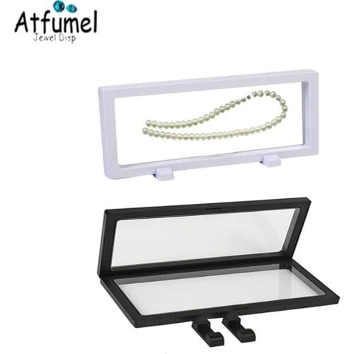 10Pcs PE Suspended Floating Display Case Jewelry Coins Specimen Necklace Ring Jewelry Exhibition PET Membrane Holder Box Stand