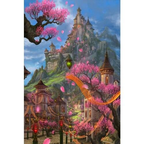 Cherry castle The wooden puzzle 1000 pieces ersion jigsaw puzzle white card adult childrens educational toys