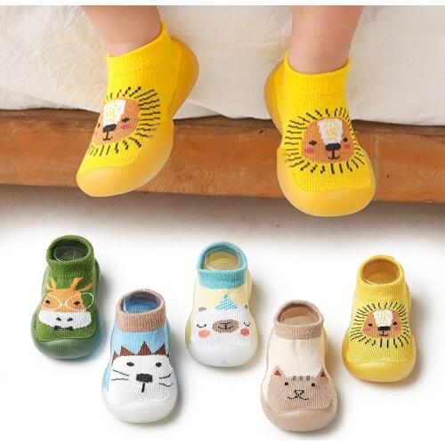 Baby Sock Shoes Anti-slip Spring Autumn Cartoon Animal Breathable Shoes Baby Girl Baby Boy Soft TPE Sole Baby Boy Casual Shoes