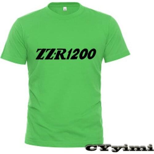 For KAWASAKI ZZR1200 T Shirt Men New LOGO T-shirt 100% Cotton Summer Short Sleeve Round Neck Tees Male