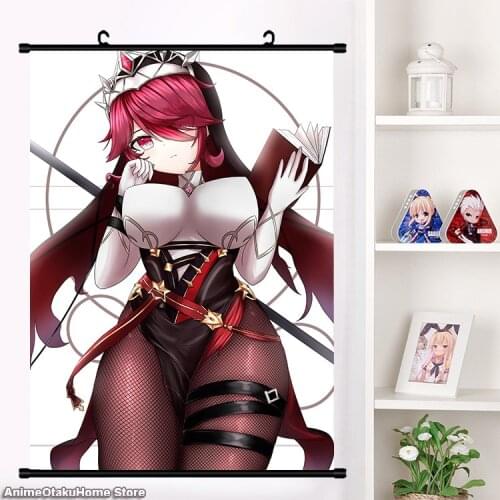 HOT Game Genshin Impact Rosaria Girl Cosplay Poster Wall Scroll Painting Mural Fashion Home Decor Collection Art Gift