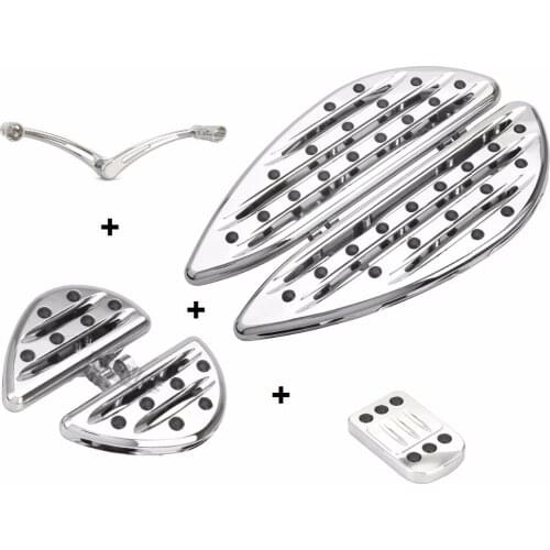 Chrome Deep edge cut Rider passenger floorboards For harley footboards Touring street glide FLHX road glide Special FLTRXS Dyna